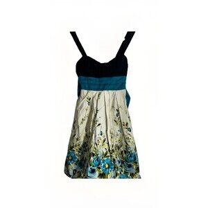 NWT Women's Cottagecore Meets Bodice‎ Mid Dress Straps Tie Back w/Slip Sz 1